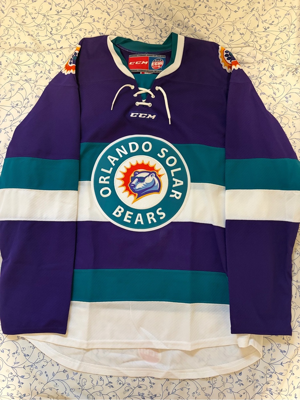 CCM Orlando Solar Bears Purple & Teal Hockey Jersey